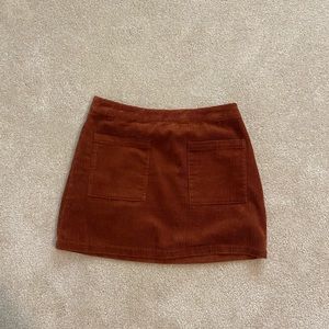 Forever 21 Orange Corduroy Skirt